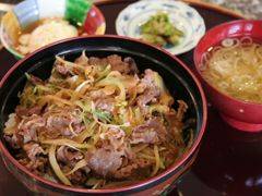 県産和牛の肉を使った牛丼セット