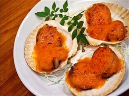 ホタテのうに焼き580円